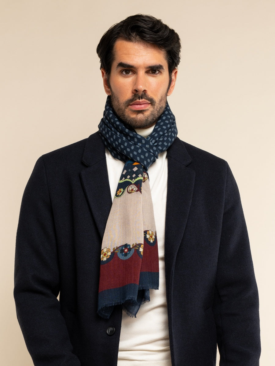 Edoardo (blue) - Soft and lightweight Italian scarf from 100% wool — photo 2 of 10