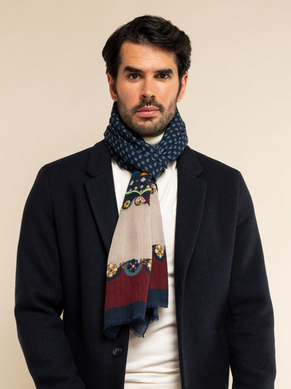Edoardo (blue) - Soft and lightweight Italian scarf from 100% wool — photo 2 of 10