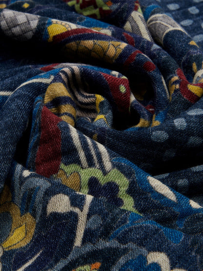 Edoardo (blue) - Soft and lightweight Italian scarf from 100% wool — photo 5 of 10