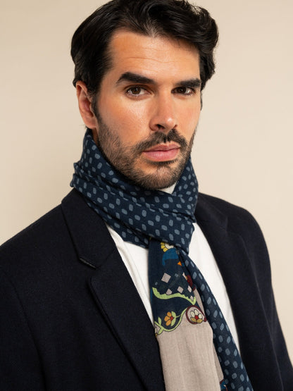Edoardo (blue) - Soft and lightweight Italian scarf from 100% wool — photo 8 of 10