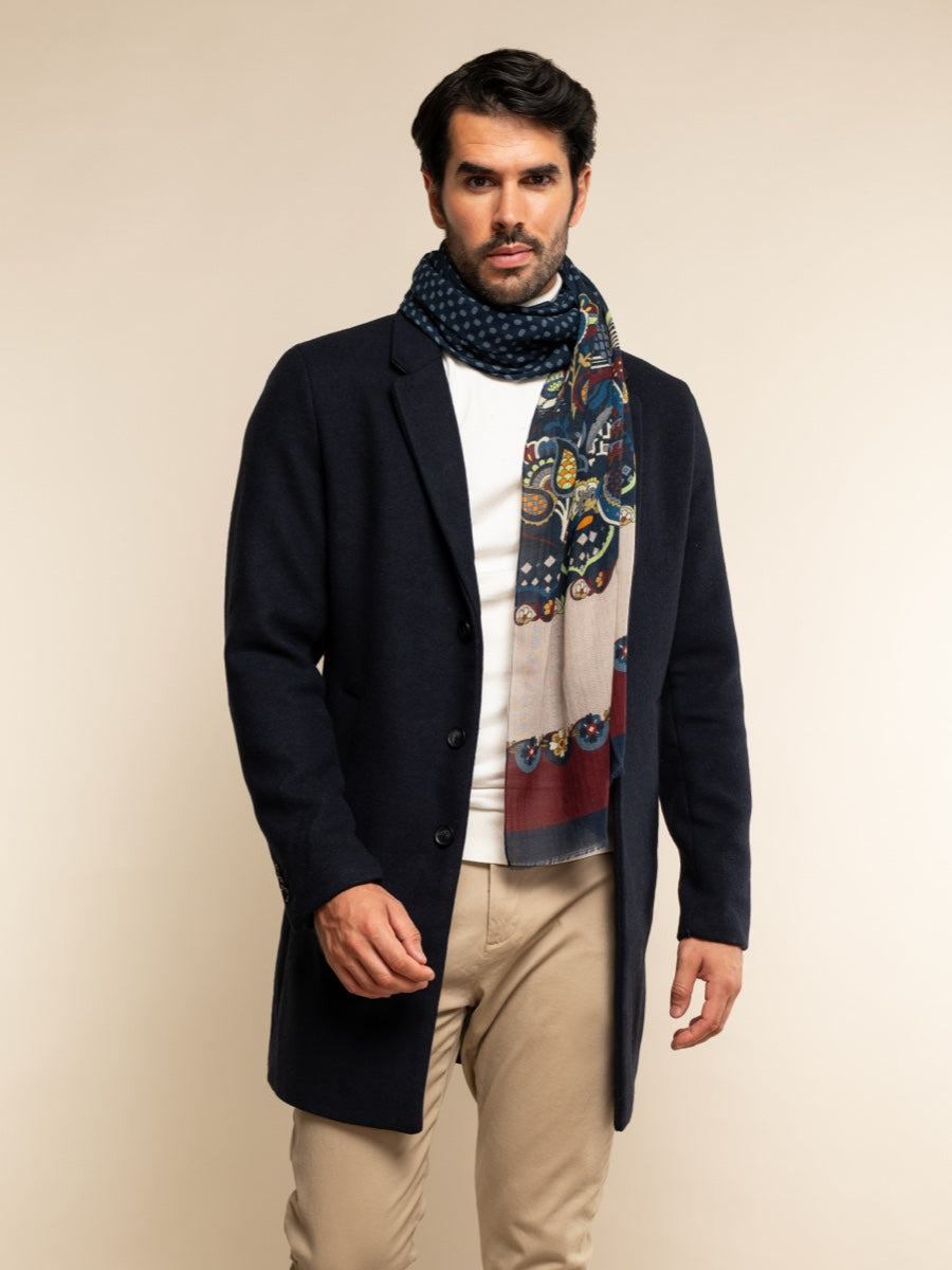 Edoardo (blue) - Soft and lightweight Italian scarf from 100% wool — photo 7 of 10