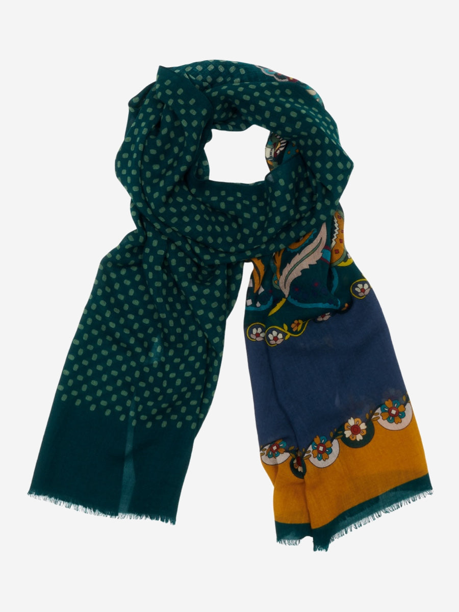 Edoardo (dark green) - Soft and lightweight Italian scarf from 100% wool — photo 1 of 10
