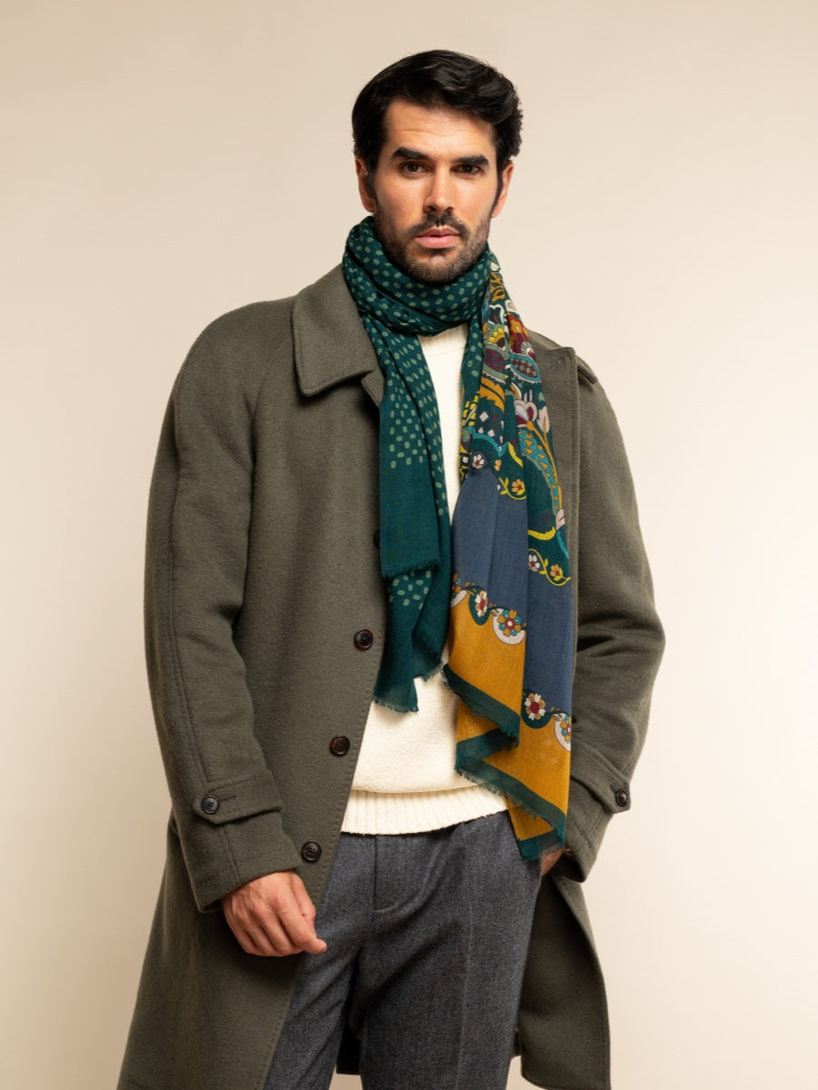 Edoardo (dark green) - Soft and lightweight Italian scarf from 100% wool — photo 7 of 10