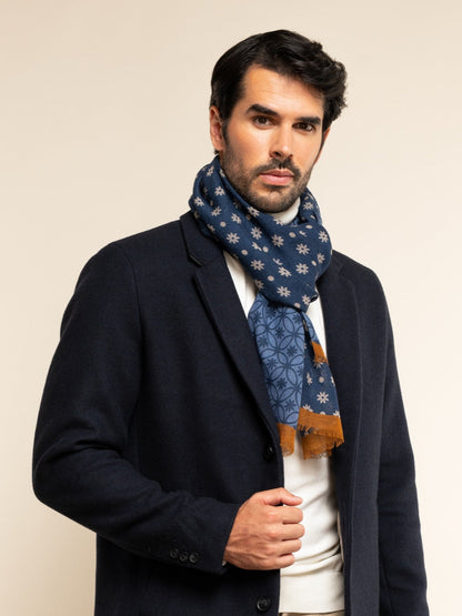 Andrea (blue) - Soft and lightweight Italian scarf from 100% wool — photo 2 of 10