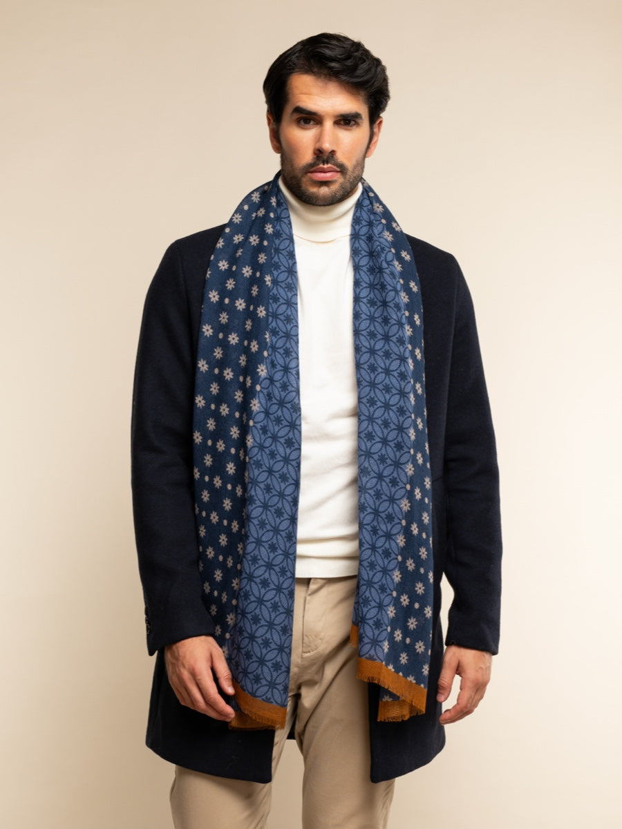 Andrea (blue) - Soft and lightweight Italian scarf from 100% wool — photo 7 of 10