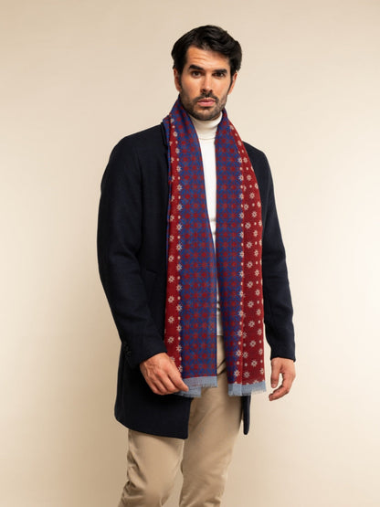 Andrea (red/blue) - Soft and lightweight Italian scarf from 100% wool — photo 2 of 10