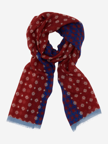 Andrea (red/blue) - Soft and lightweight Italian scarf from 100% wool — photo 1 of 10