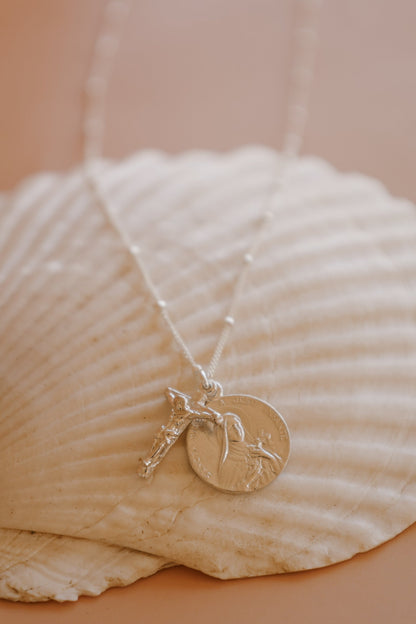 St. Therese of Lisieux & Crucifix | Sterling Silver