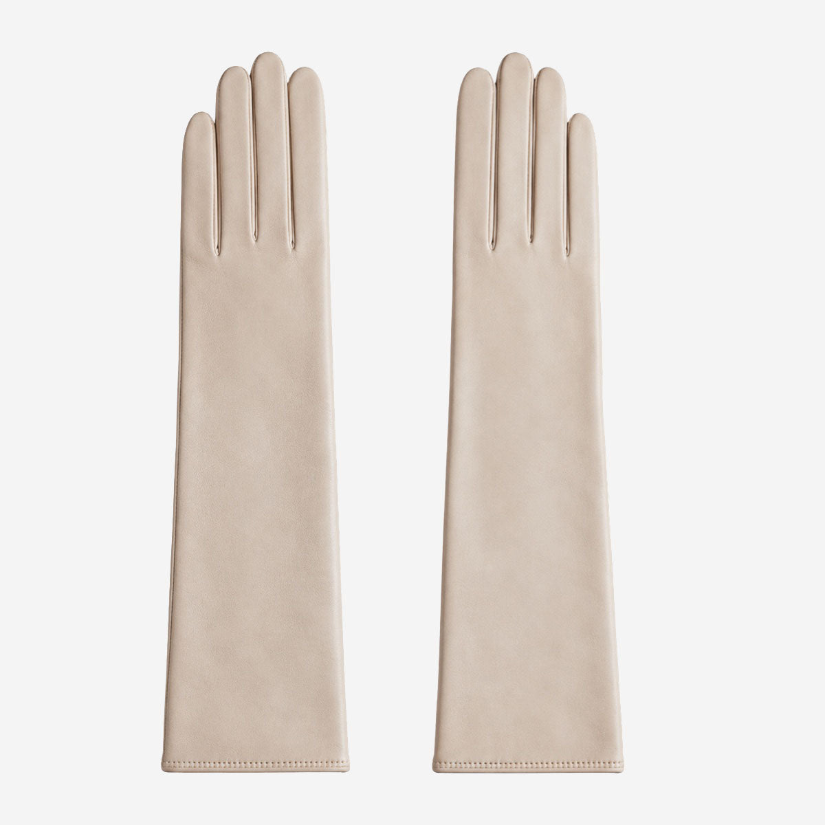 Leonora (cream) - Italian cashmere lined 6-button length leather gloves — photo 1 of 10