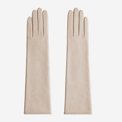 Leonora (cream) - Italian cashmere lined 6-button length leather gloves — photo 1 of 10