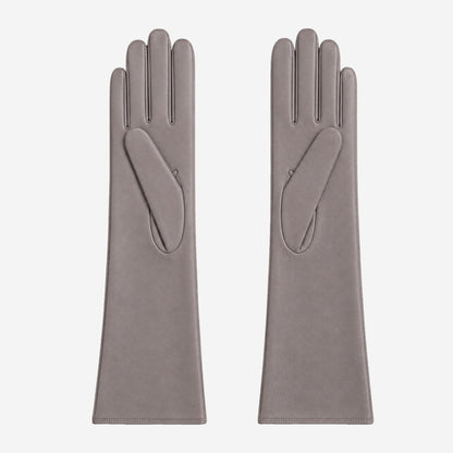 Leonora (grey) - Italian cashmere lined 6-button length leather gloves — photo 2 of 10