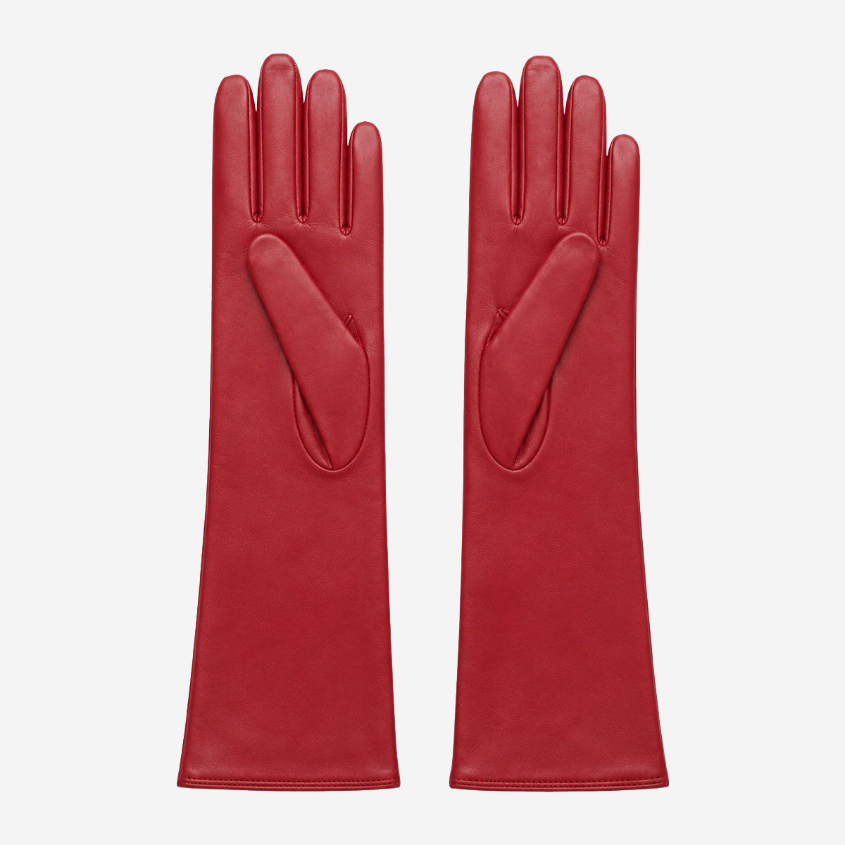 Leonora (deep red) - Italian cashmere lined 6-button length leather gloves — photo 2 of 10