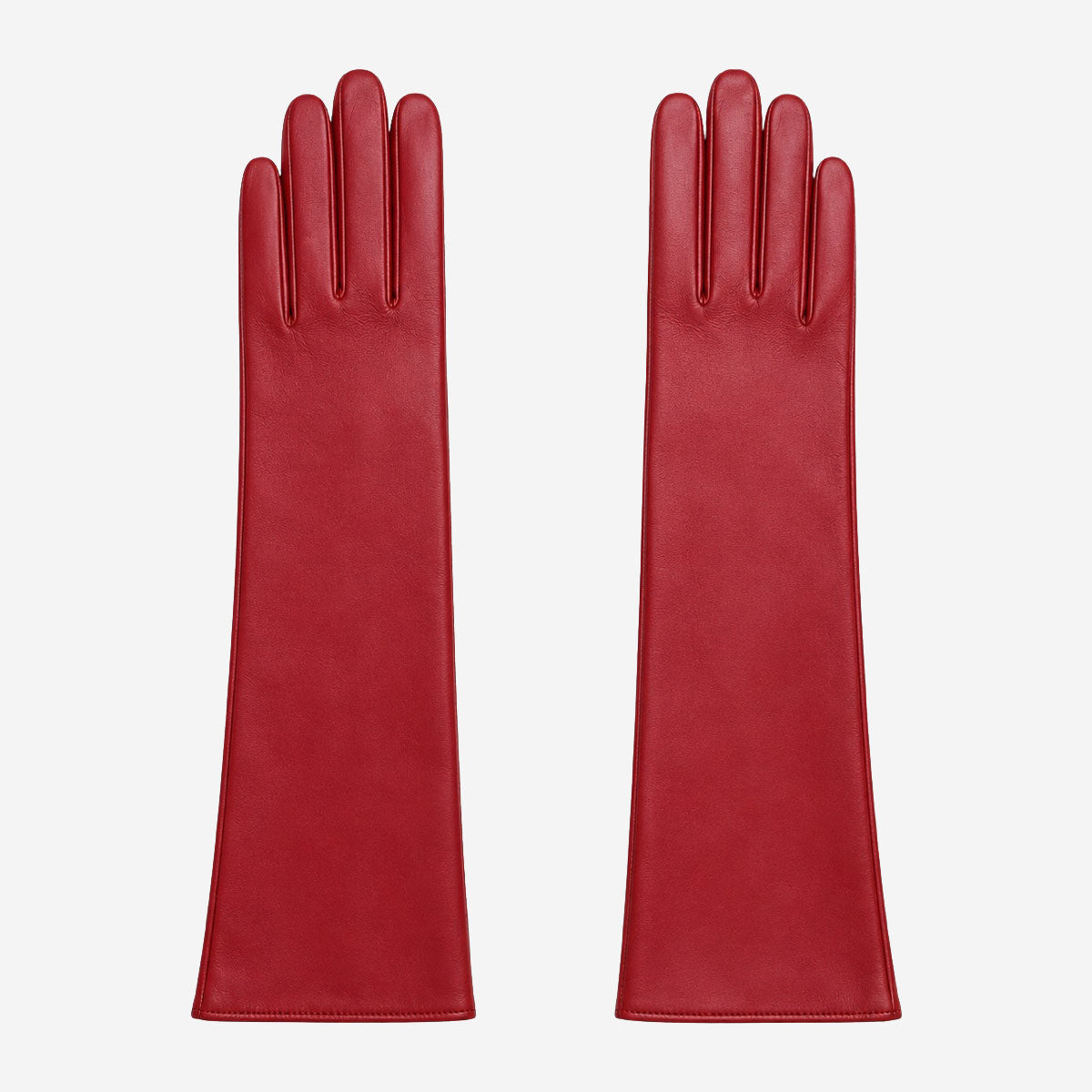 Leonora (deep red) - Italian cashmere lined 6-button length leather gloves — photo 1 of 10