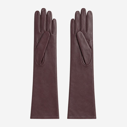 Leonora (dark brown) - Italian "8 button length" cashmere lined leather gloves — photo 2 of 10