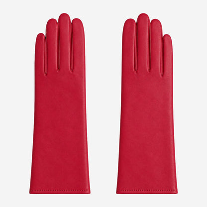 FC04 (deep red) - Women's Italian cashmere lined leather gloves — photo 1 of 10