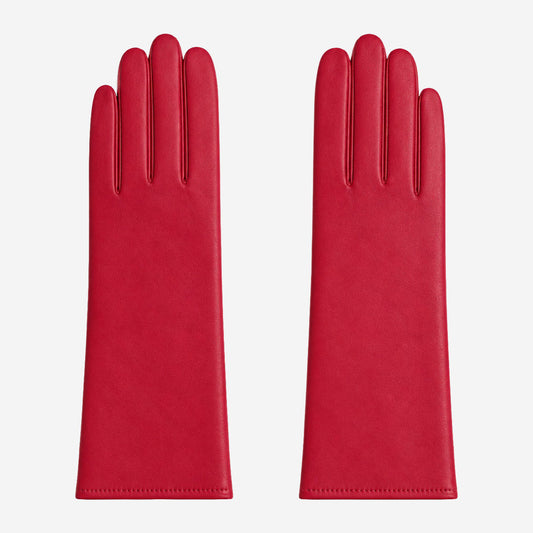 FC04 (deep red) - Women's Italian cashmere lined leather gloves — photo 1 of 10