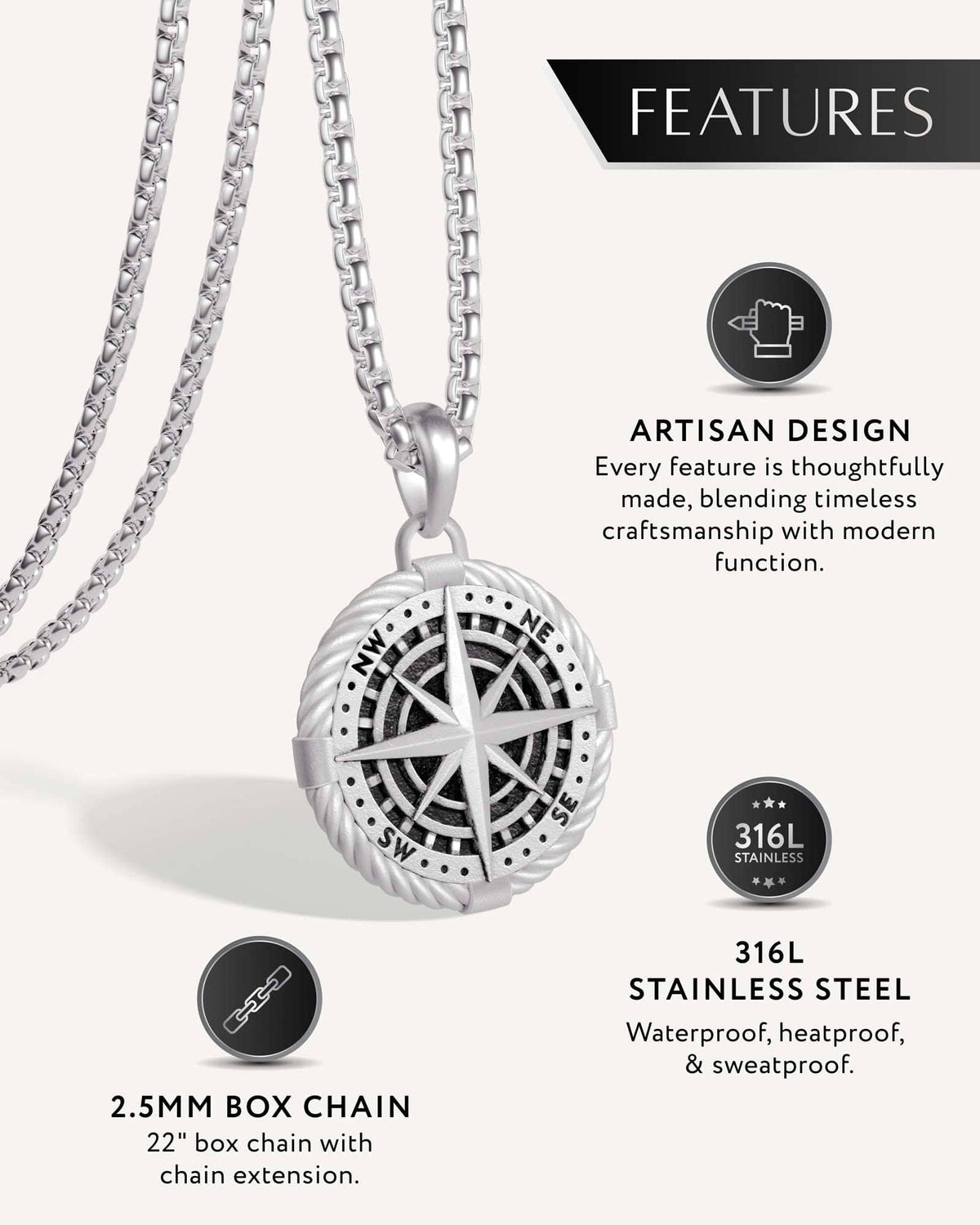 Compass Pendant Necklace