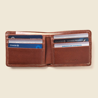 Large Billfold Wallet with RFID protection - Chocolate