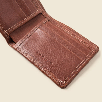 Large Billfold Wallet with RFID protection - Chocolate