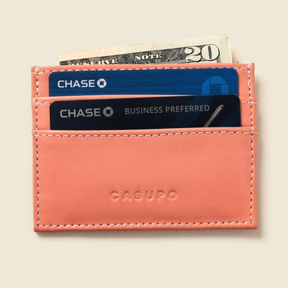 Slim Card Holder Wallet With RFID Protection - Pink