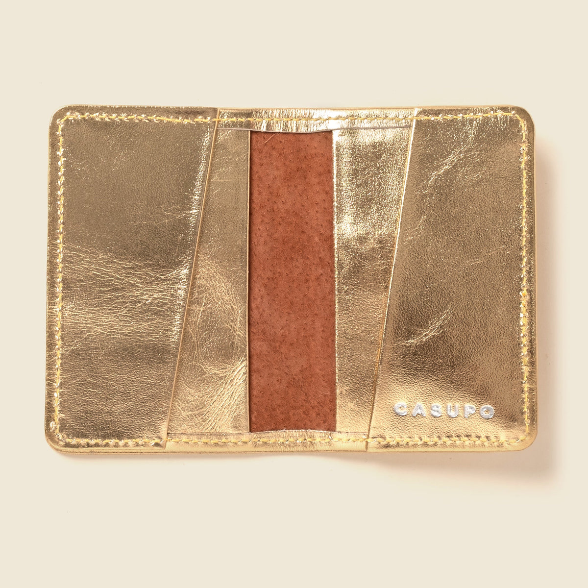 Compact Bifold with RFID Protection - Gold