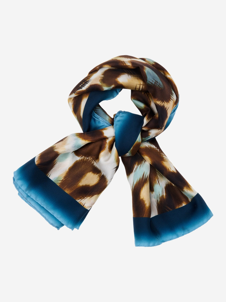 Bruna (blue)- Soft and lightweight Italian foulard from pure silk — photo 3 of 9