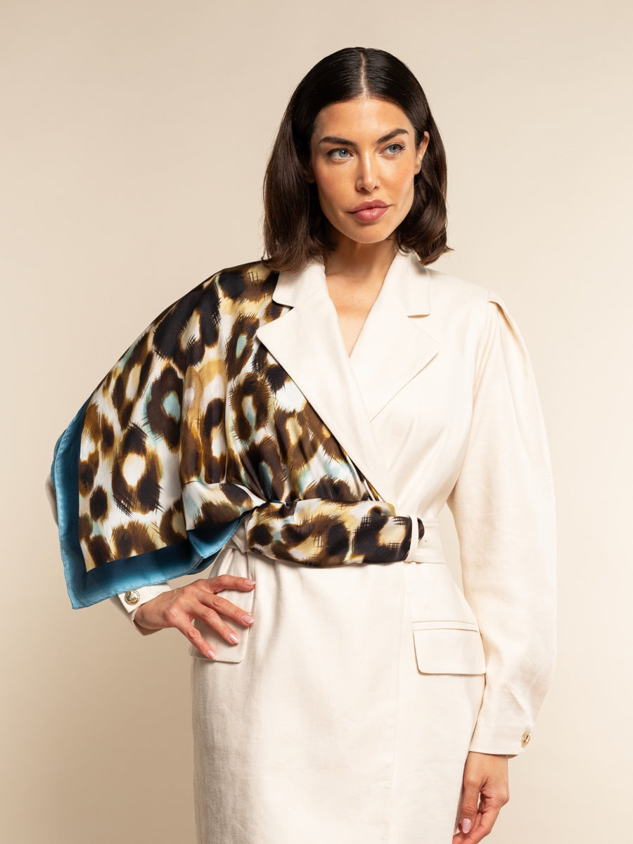 Bruna (blue)- Soft and lightweight Italian foulard from pure silk — photo 7 of 9