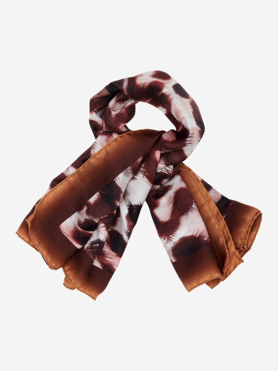 Bruna (brown/orange)- Soft and lightweight Italian foulard from pure silk — photo 3 of 7