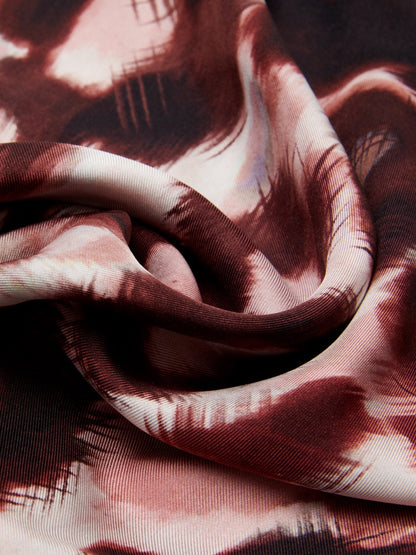 Bruna (brown/orange)- Soft and lightweight Italian foulard from pure silk — photo 4 of 7