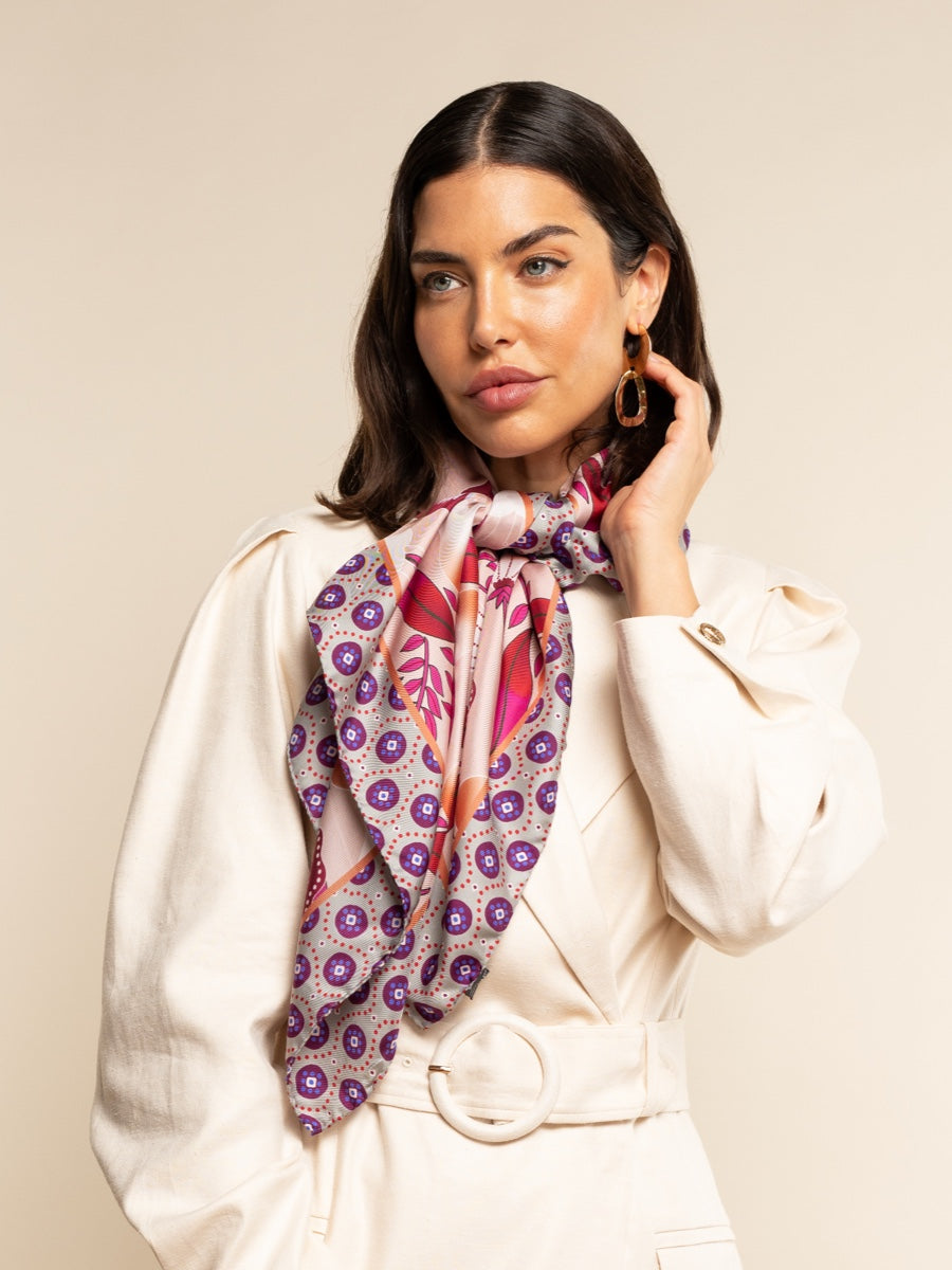 Bruna (pink)- Soft and lightweight Italian foulard from pure silk — photo 1 of 10