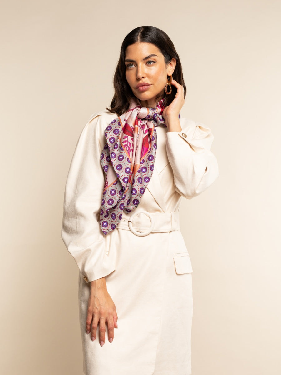 Bruna (pink)- Soft and lightweight Italian foulard from pure silk — photo 10 of 10