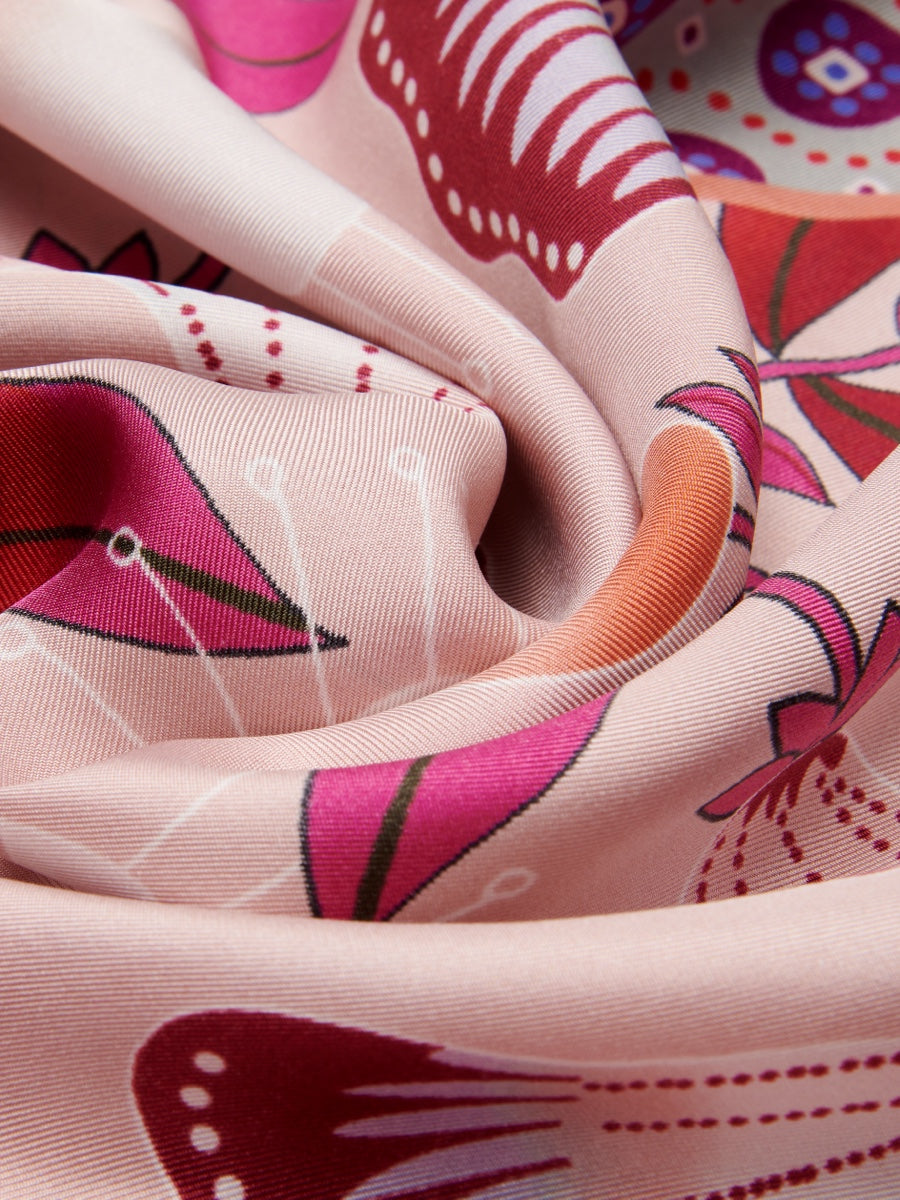 Bruna (pink)- Soft and lightweight Italian foulard from pure silk — photo 4 of 10