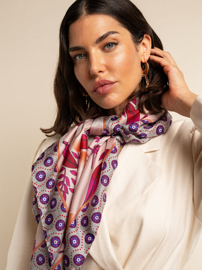 Bruna (pink)- Soft and lightweight Italian foulard from pure silk — photo 5 of 10