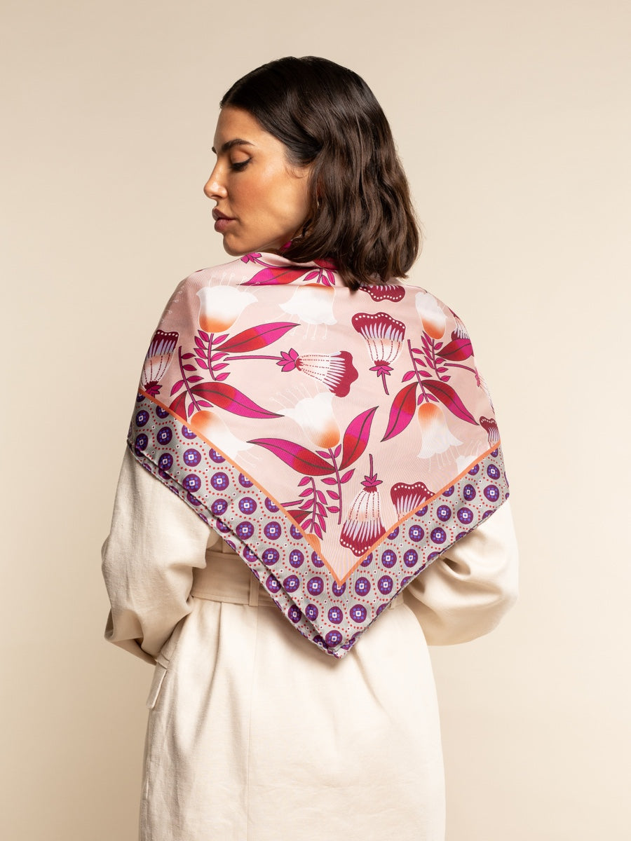 Bruna (pink)- Soft and lightweight Italian foulard from pure silk — photo 6 of 10