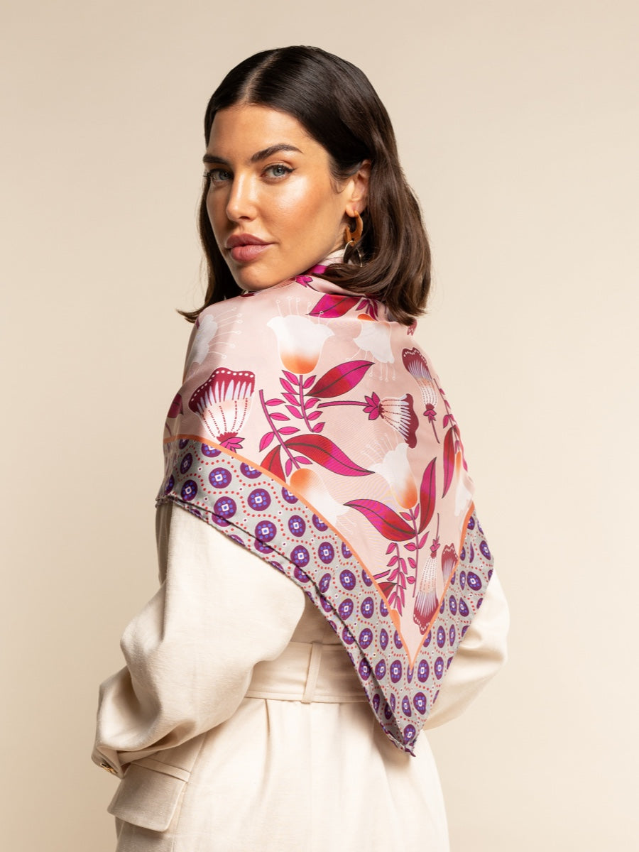 Bruna (pink)- Soft and lightweight Italian foulard from pure silk — photo 8 of 10