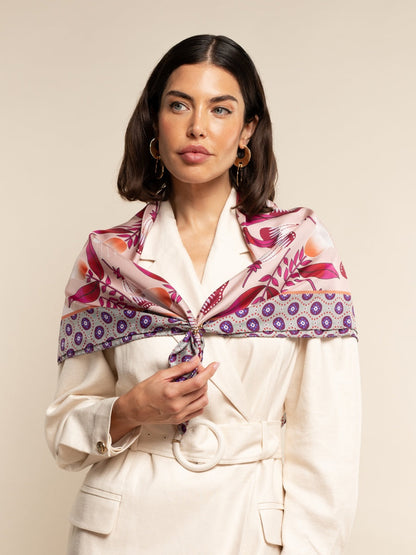 Bruna (pink)- Soft and lightweight Italian foulard from pure silk — photo 9 of 10