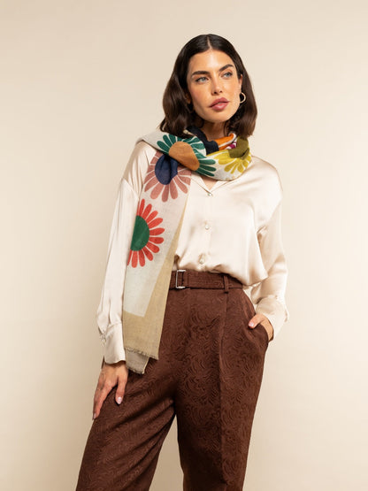 Evelina (yellow) - Soft and lightweight Italian scarf from premium wool — photo 10 of 10