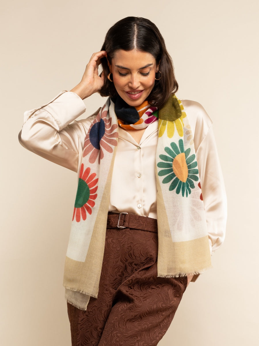 Evelina (yellow) - Soft and lightweight Italian scarf from premium wool — photo 1 of 10