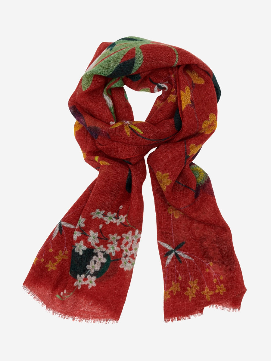 Evelina (red) - Soft and lightweight Italian scarf from premium wool — photo 3 of 9