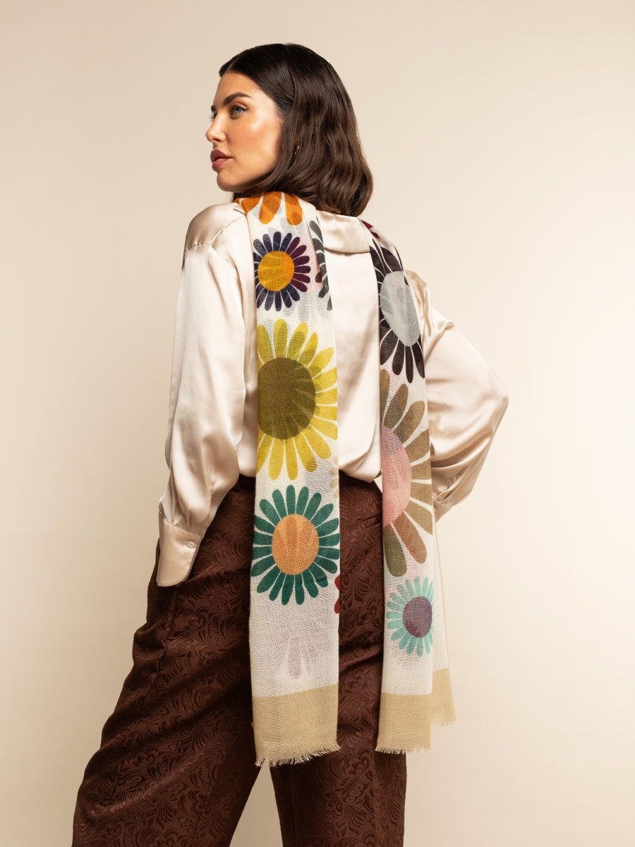 Evelina (yellow) - Soft and lightweight Italian scarf from premium wool — photo 5 of 10