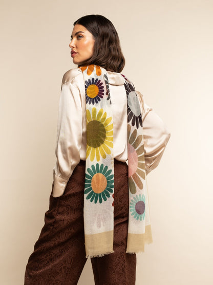Evelina (yellow) - Soft and lightweight Italian scarf from premium wool — photo 5 of 10