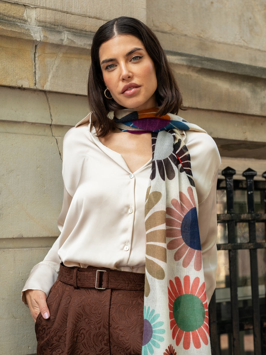 Evelina (yellow) - Soft and lightweight Italian scarf from premium wool — photo 6 of 10
