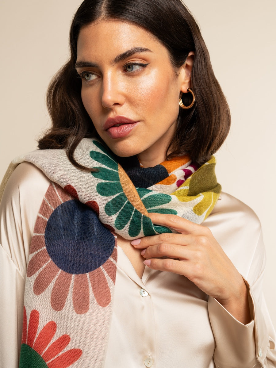 Evelina (yellow) - Soft and lightweight Italian scarf from premium wool — photo 7 of 10