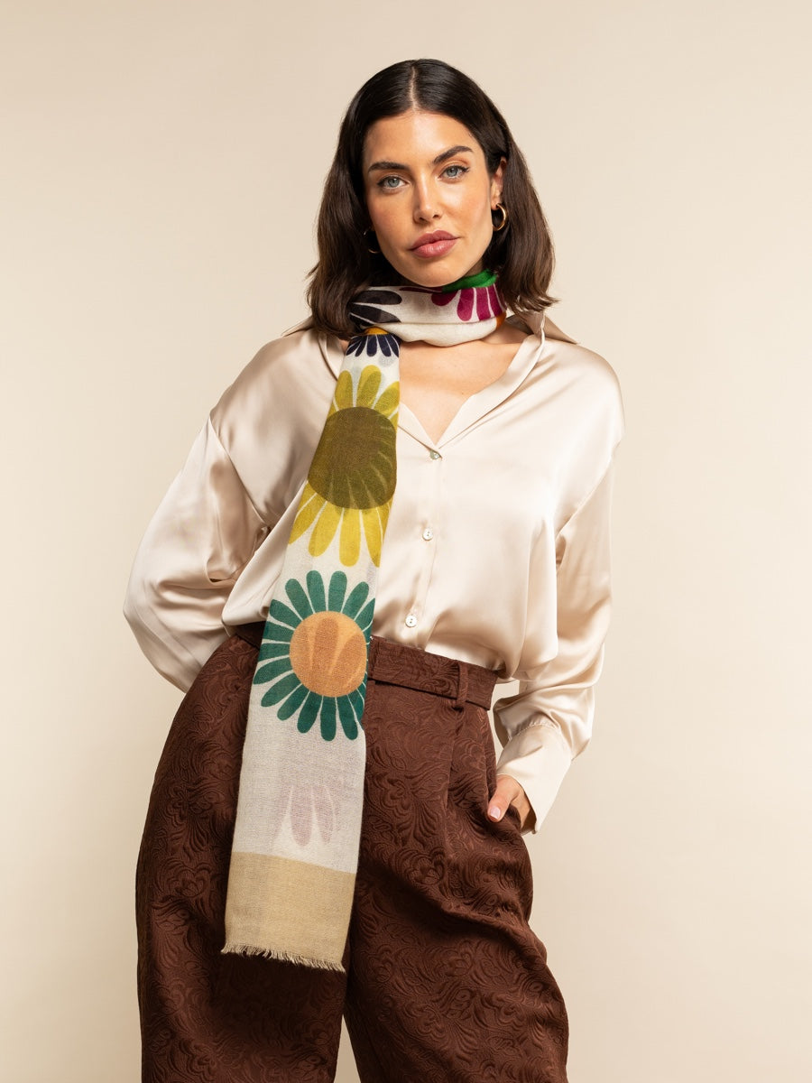 Evelina (yellow) - Soft and lightweight Italian scarf from premium wool — photo 8 of 10