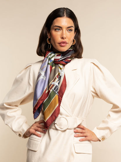Fiorella (red/blue) - Soft and lightweight Italian foulard from pure silk — photo 1 of 10