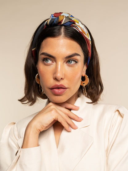Fiorella (red/blue) - Soft and lightweight Italian foulard from pure silk — photo 10 of 10