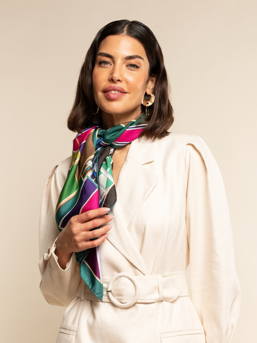 Fiorella (green) - Soft and lightweight Italian foulard from pure silk — photo 1 of 10