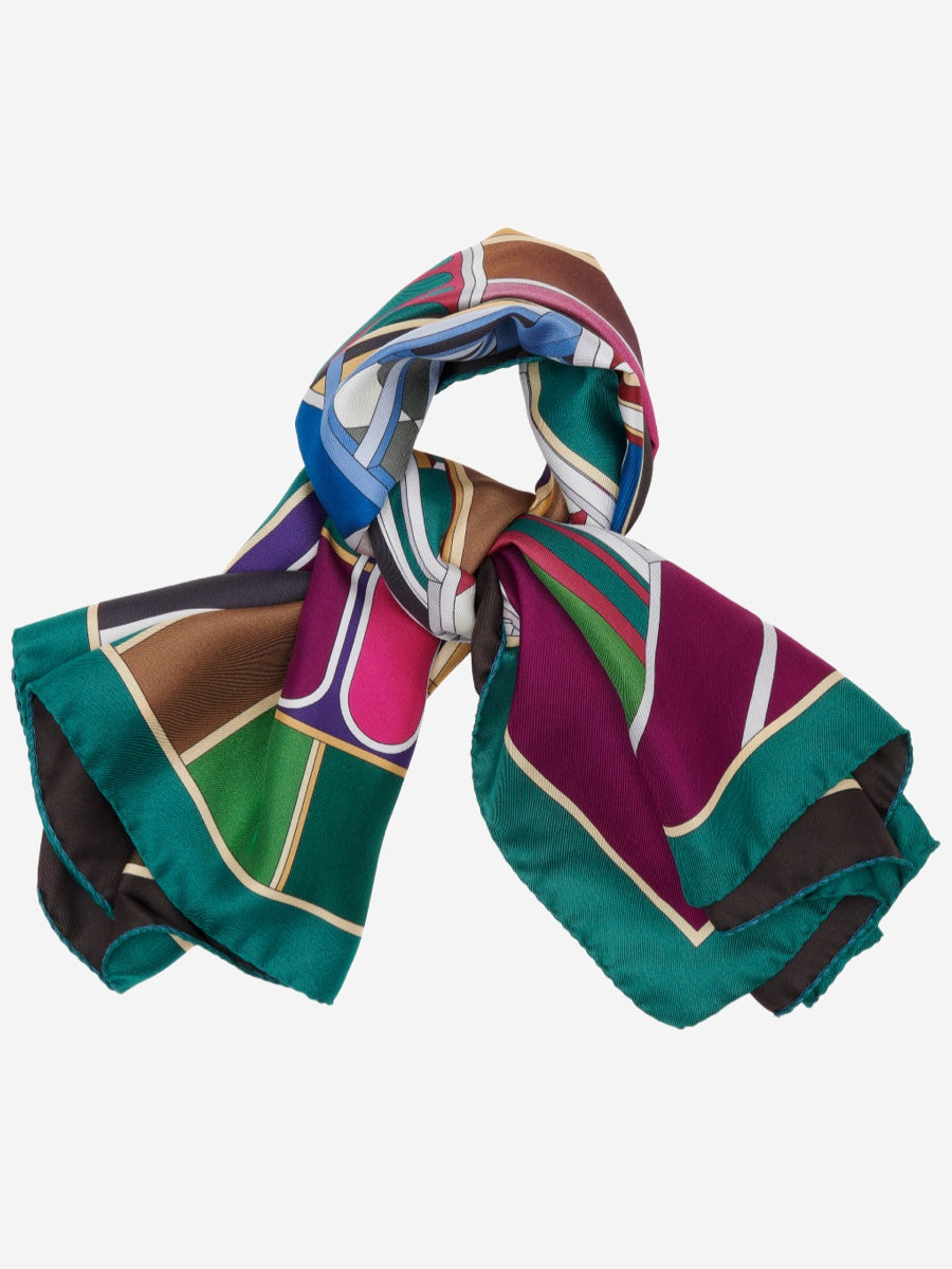 Fiorella (green) - Soft and lightweight Italian foulard from pure silk — photo 3 of 10