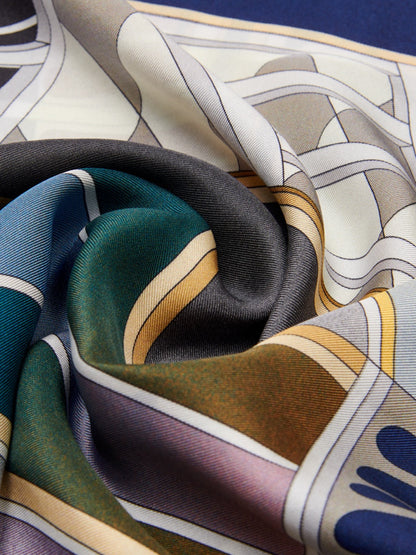 Fiorella (red/blue) - Soft and lightweight Italian foulard from pure silk — photo 4 of 10