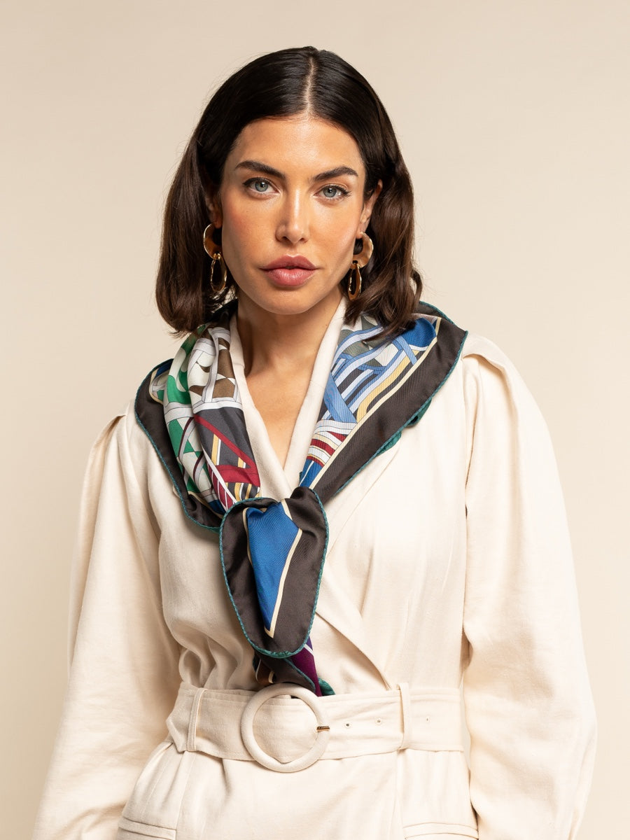 Fiorella (red/blue) - Soft and lightweight Italian foulard from pure silk — photo 5 of 10